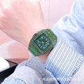 Overseas Hot Sale Height Luxury Full Diamond Watch Men Square Colorful Crystal Hip-Hop Waterproof Stylish Quartz Watch Factory Wholesale