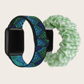 Fits Apple Band Adjustable Nylon Woven Band + Hair Tie Band 2 Piece Set Combo Band Factory Direct