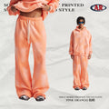 Fall/Winter 360G Spray-Dye Washed Frayed Edge Loose Fit Flared Fleece-Lined Sweatpants