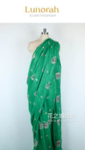 Women's Mesh Embroidered Saree 2026 - Green