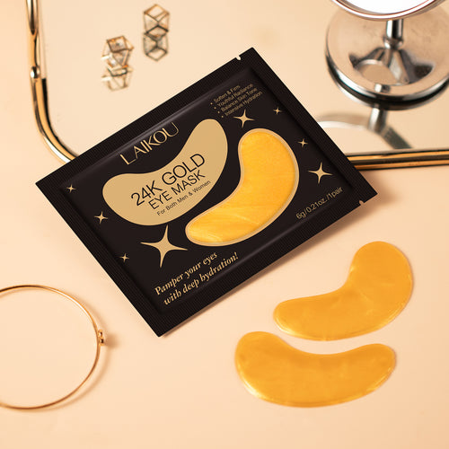 跨境新品LAIKOU GOLD EYE MASK 黄金单片眼膜贴6g胶原蛋白眼膜