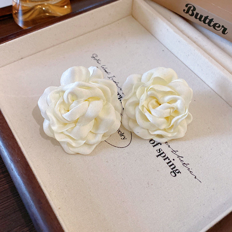 French Fabric Flower Pearl Jewelry Set - view 7