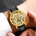 New Watch Men Clear Base Cutout Imit. Mechanical Watch Men Belt Quartz Watch In Stock Watch Wholesale