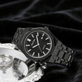 New Polygon Mens Watch Fashionable Formal Sand Texture Glow Date Steel Band Quartz Watch Factory Direct