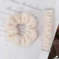 For appleiwatch Watch Band s87 Overseas Spring/Fall Winter Stretch Hair Tie Teddy Wool Combo Band