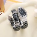 2025 New Color Split Punk Black Women Quartz Watch Cross-Border Snake Head Watch Gold Tone Color Snake Shape Watch