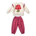 Girls' Apple Print Long Sleeve Set