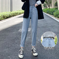 Women's White High Waist Harem Boyfriend Pants