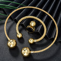 Middle East / Africa Style of Bride Jewelry Set Choker Twist String Texture Metal Ball Women Wedding Accessory