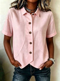 Summer Casual Short Sleeve Asymmetric Shirt