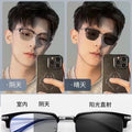New Half-Rim Blue-Light Glasses Men Korean Retro Formal Prescription Glasses Frame Fashionable Trendy Photochromic Plano