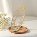 18K Gold Plated Cutout Floral Bangle Light Luxury Premium Four Leaf Clover Bracelet Niche Design 10K Flower Tube Bangle
