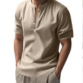 summer european and american foreign trade men's casual loose shirts men's trendy stand-up collar li