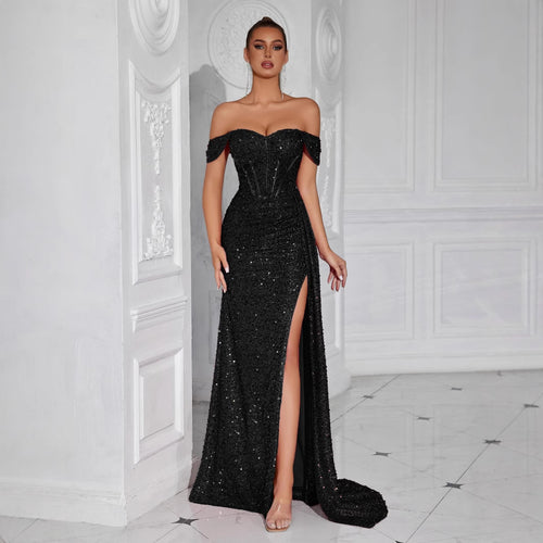 Women's Strapless Slim Fit Sexy Evening Gown Banquet