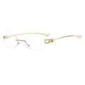 Korean Retro Cat-Eye Silver Rimless Glasses Women Premium Oval Round Plano UV-Proof Sunglasses