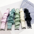 Fits Apple Xiaomi Band 9 / 8 Extreme Narrow Fashionable Style Wrist Strap Simple Solid Glossy Light Silk Hair Tie Stretch Band
