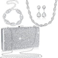 New Import Western Trendy Accessory Niche Design Detail Luxury Full Diamond Banquet Bag Light Luxury Necklace Set