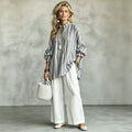 Bohemian Vacation Straight Leg Fake Two-Layer Pants + Top 2-Piece Set