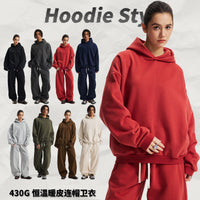 AR Men's Fall/Winter 430G Loose Fit Fleece-Lined Thermal Hoodie - Warmth