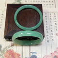 新中式玻璃仿玉冰透叮当镯圆条粗款闺蜜小众古风气质百搭粗款手镯