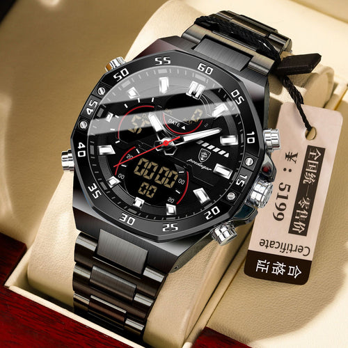 POEDAGAR Men Digital Watch Multifunction Chronograph Time Style Quartz Watch Waterproof Glow Live Export Bestseller Watch