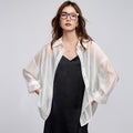 Women's Summer Versatile Tencel Slit Drapey Lightweight Sun-Protection Top + Cardigan - White