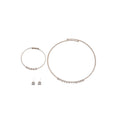 Korean Style Exquisite Simple Rhinestone Geometric Pearl Stud Earring Necklace Set Fashionable Clavicle Chain Light Luxury Premium Necklace