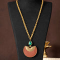Vintage Rhinestone Leather Necklace Retro Simple Chinese Style Versatile Set Teardrop Geometric Simple Necklace