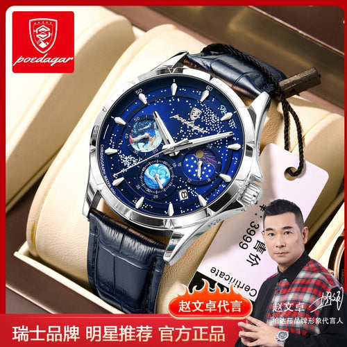 Swiss Brand New Glow Multifunction Mens Watch Waterproof Quartz Watch Live Export Bestseller Drop Ship