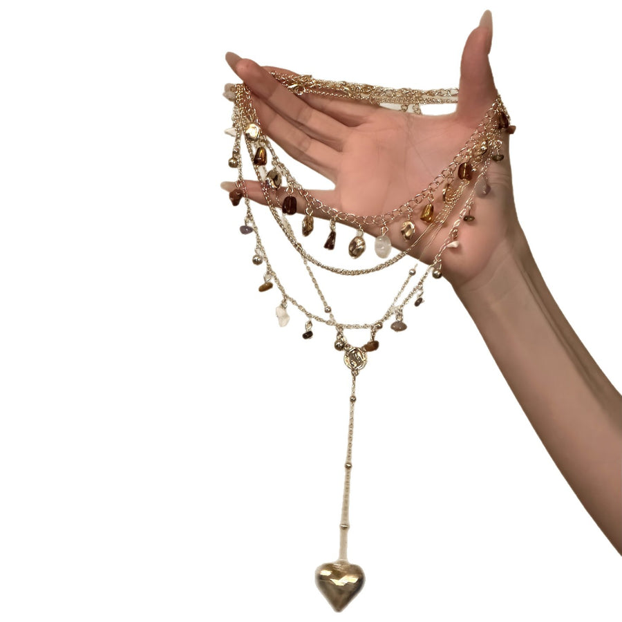 Bohemian Acrylic Heart Pendant Necklace - view 5