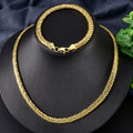 EU/US Import New Clavicle Chain Chunky Chain Stripe Statement Snake Chain Hip-Hop Personality Necklace Bracelet Set Plain Chain Set