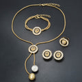 India Jewelry set Full Diamond Lion Head Set Earrings Necklace Ring Wedding Necklace Set