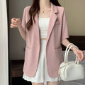 Women's Summer Korean Casual Petite Short Sleeve Lightweight Loose Jacket + Top 2026 - White