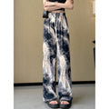 Summer Chinese Casual Printed Wide Leg Pants