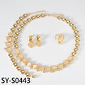 Overseas Jewelry Dubai Breeze Champagne Gem Rhinestone 4-Piece Set Elegant Huawei Precious Gown Banquet Exquisite Set