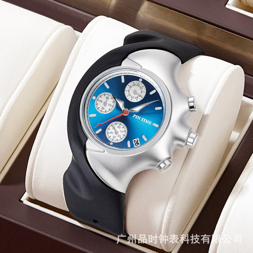 Original Vintage Y2K Unique-Shaped Twisted Watch Men Fashionable Premium Waterproof Niche Quartz Watch Multifunction 6 Hand