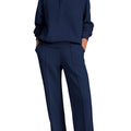 Casual Fashion Long Sleeve Lapel Collar Wide Leg Pants + Top Set