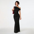 Women's Off Shoulder Black Evening Gown