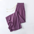 cotton silk high-waisted wide-leg pants for women, loose artificial cotton thin versatile thin trous