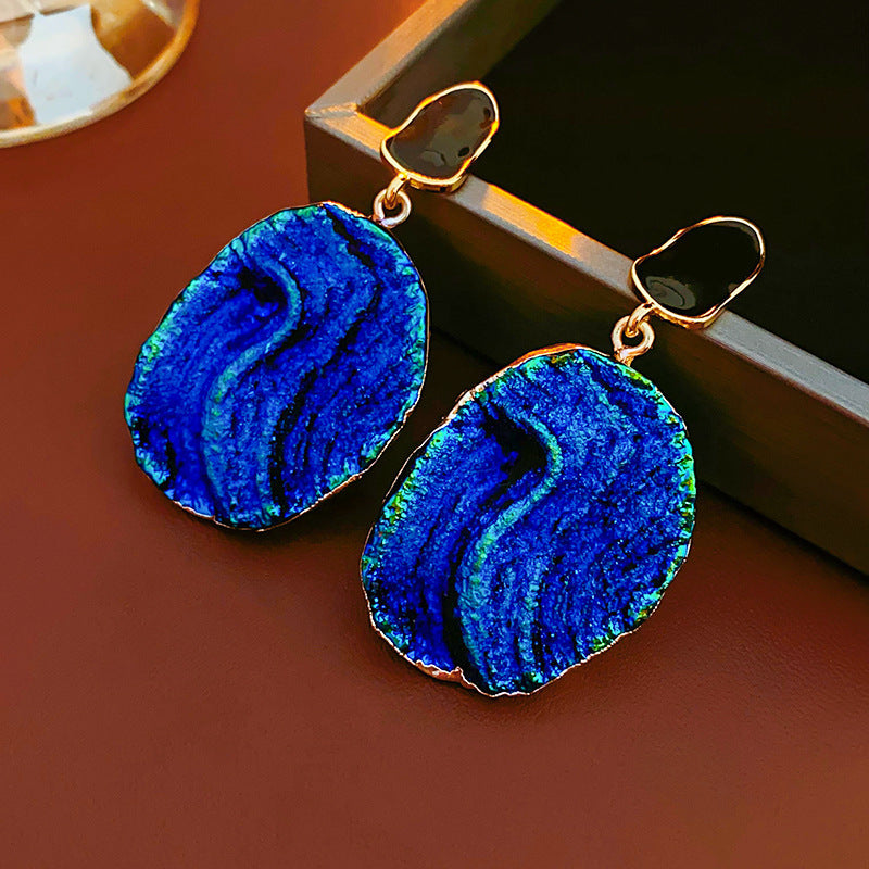 Oval Crystal Vintage Stud Earrings - view 10