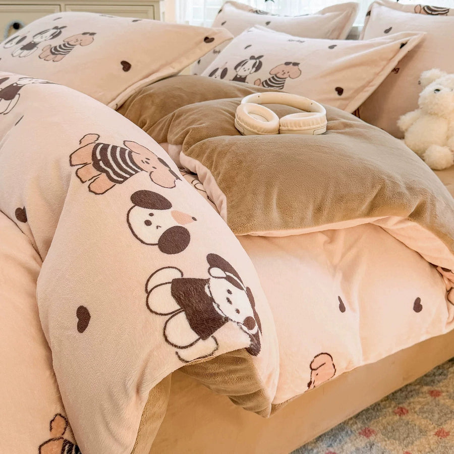 Monica Milk Velvet 4-Piece Winter Bedding Set - view 12