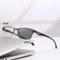 Light Feel Photochromic Presbyopia Glasses Auto Change Focus Glasses One Glasses Multi-Use Formal Half-Rim Glasses Anti-Blue-Light Reading