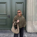 Women's Spring Fashion Batwing Sleeve Top 2026 | Casual Blouse - Green Jacket