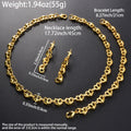 Overseas Middle East Jewelry Gold Heart Pig Nose Necklace Bracelet Set Earrings 3-Piece Set Niche Design Versatile