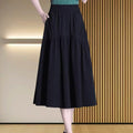 Summer Fashion Elegant High Waist Loose Mid-Length Long Skirt