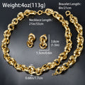 EU/US Import Export Supply Gold Plated Accessory Fashionable Simple Personality O Lettering Clasp Necklace Bracelet Set Earrings Set