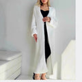 Women's Fall Relaxed Wool Loose Mid-Length Long Knit Top + Sweater + Cardigan + Jacke - White