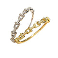 Overseas New Cubic Zirconia Buckle Bangle Light Luxury Fashionable Horseshoe Buckle Design Hand Jewelry Premium Letter U Shape Bracelet