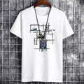 white large size men's short-sleeved t-shirt new half-sleeved clothes trendy body shirts for men and