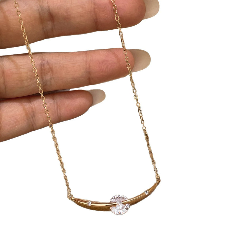 Sparkling Zircon Round Pendant Necklace - view 5